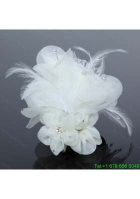 Elegant Apple Green Feather and Tulle Imitation Pearls Fascinators