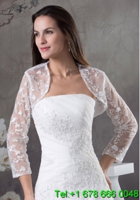 White Long Sleeves  Jacket With Lace