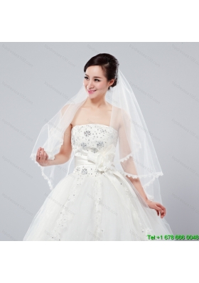 Graceful One Tier Lace Edge Elbow Veils for Wedding Party