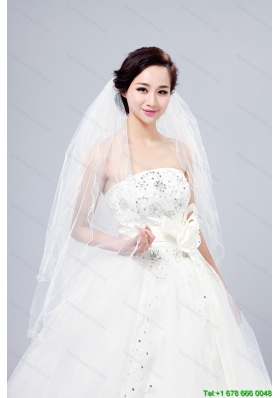 Three Tier Finished Edge Angle Cut Bridal Veils
