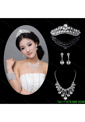 Exquisite Alloy With Rhinestone Pearl Ladies Jewelry Sets