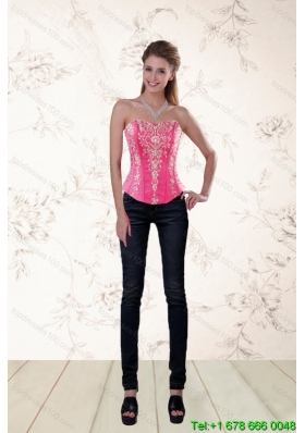 Famous Sweetheart Corset in Organza with Appliques