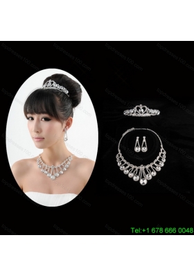Gorgeous Dazzling Rhinestone Jewelry Set Necklace And Tiara