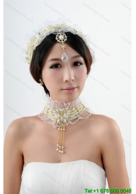 Vintage Style Marvelous Pear Jewelry Set Necklace And Headpiece