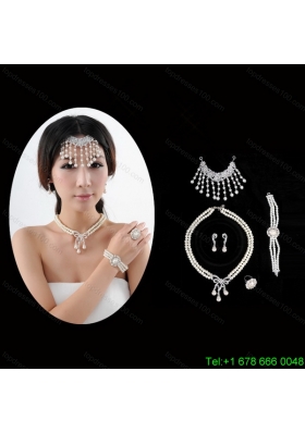 Gorgeous Wedding Jewelry Set Including Necklace Earrings and Ring