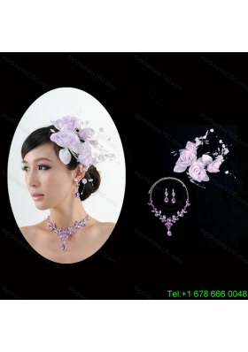 Vintage Headpiece with Jewelry Set Including Necklace Earrings