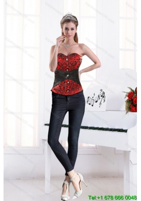 2015 Multi-color Sweetheart Beading Corset With Appliques in High Quality
