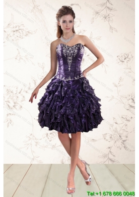 Pretty Sweetheart Ruffles and Embroidery Christmas Party Dresses for 2015