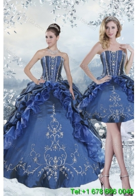 Custom Made Embroidery and Beading Blue Quince Dresses for 2015