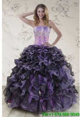 Pretty 2015 Sweet 16 Dresses with Appliques and Ruffles
