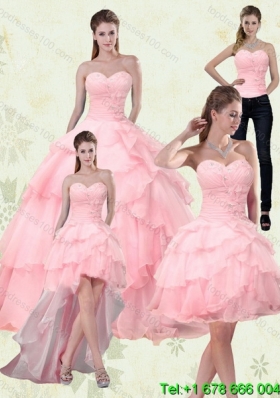 Unique Sweetheart Beaded 2015 Detachable Quinceanera Skirts with Ruffled Layers