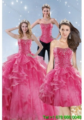Wonderful Pink Quinceanera Dresses with Beading and Ruffles for 2015