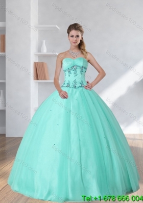 Perfect Appliques and Beading Sweetheart 2015 Dress for Quince