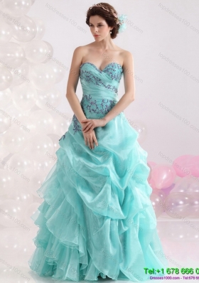 2015 Perfect Sweetheart Floor Length Quinceanera Dresses with Appliques