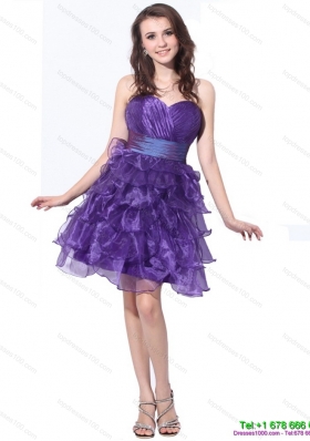 Pretty Sweetheart Short Prom Dresses with Ruffled Layers