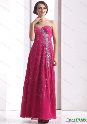 Sequined 2015 Pretty Sweetheart Floor Length Prom Dress with Beading