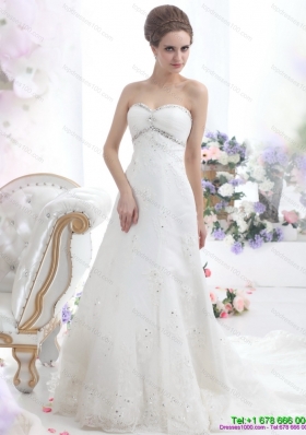 2015 New Style Sweetheart Wedding Dress with Beadings