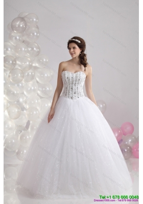 2015 Top Selling Sweetheart Wedding Dress with Beading