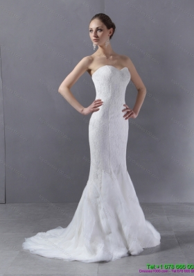 2015 Classical Sweetheart Mermaid Wedding Dress with Lace