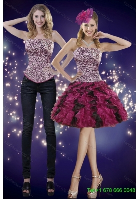 2015 Detachable Popular Ruffles and Leopard Prom Skirts in Multi Color
