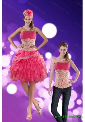 Wonderful Strapless 2015 Detachable Prom Skirts with Appliques and Ruffles