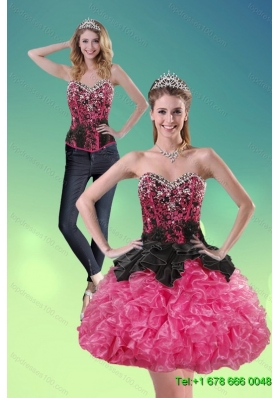 2015 Detachable  Sweetheart Multi Color Prom Skirts with Ruffles and Beading