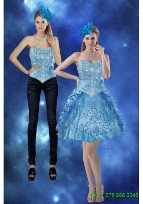 Detachable 2015 Sweetheart Prom Skirtswith Embroidery and Pick Ups