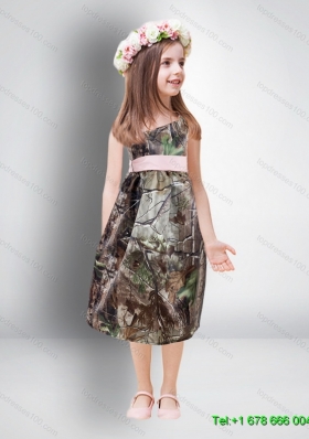 Cheap One Shoulder Tea Length Little Girl Pageant Dresses