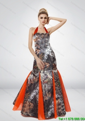 Beautiful Mermaid Halter Top 2015 Camo Prom Dresses