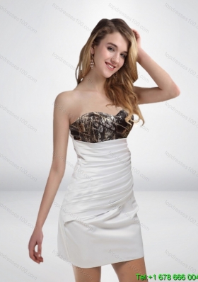 Elegant 2015 Column Sweetheart Mini Length Camo Prom Dresses