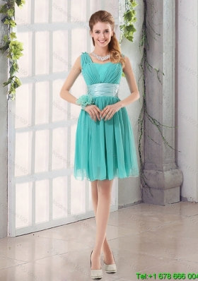 Straps Ruching Sweetheart A Line 2015 Fall Elegant Dama Dress