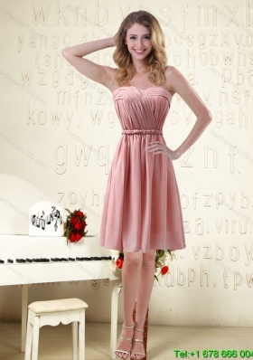 Top Seller Sweetheart Ruched Dama Dresses in Chiffon with Waistband