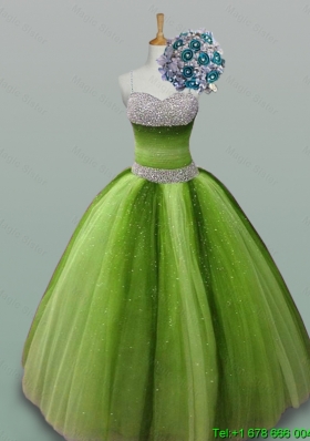 2015 Puffy Most Popular Quinceanera Dresses with Spaghetti Straps