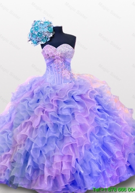 Beaded and Sequins Sweetheart Quinceanera Dresses for 2015