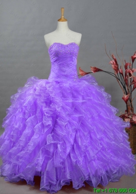 2015 Summer Ball Gown Sweetheart Beading Quinceanera Dresses