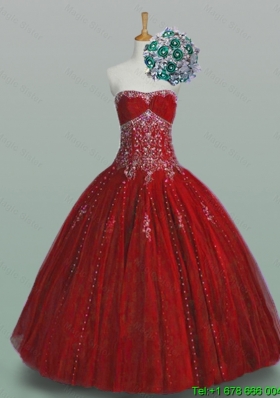 Classical Strapless Sweet 16 Dresses with Beading and Appliques