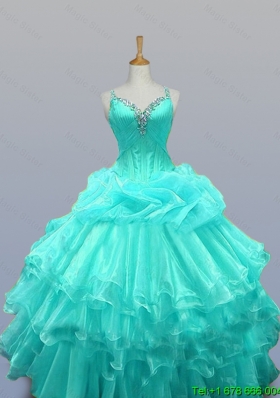 Decent Straps Quinceanera Dresses with Beading and Ruffled Layers