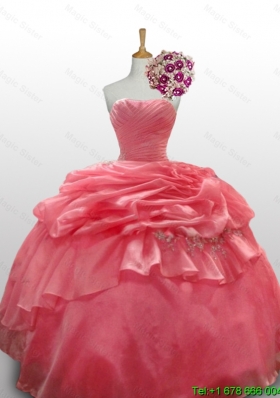 2015 Comfortable Beaded Sweetheart Quinceanera Dresses