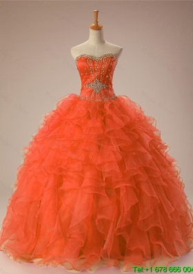 2015 Gorgeous Sweetheart Beaded Quinceanera Gowns in Organza