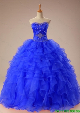 Artistic Beaded and Ruffles Quinceanera Dresses in Organza