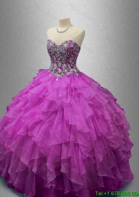 Custom Made  Ball Gown Sweet 16 Dresses with Beading and Ruffles