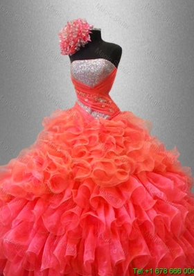 Custom Made Organza Ruffles Fashionable Sweet 16 Dresses with Sequins
