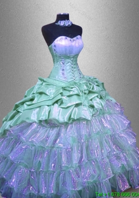 Custom Made Ruffled Layers Sweet 16 Dresses with Beading