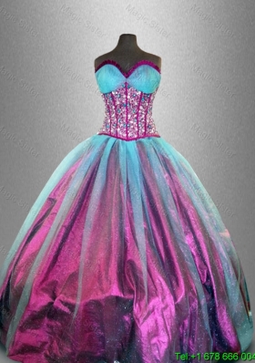 Custom Made Sweetheart Beaded Sweet 16 Dresses in Tulle for 2016