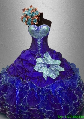 Hot Sale Ball Gown Sweet 16 Dresses with Sequins and Ruffles