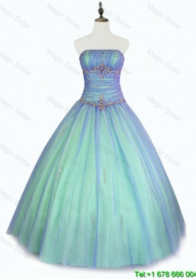 Perfect Beaded Floor Length Sweet 16 Dresses with Strapless