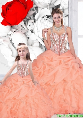 2016 Popular Ball Gown Straps Beaded Matching Sister Dresses