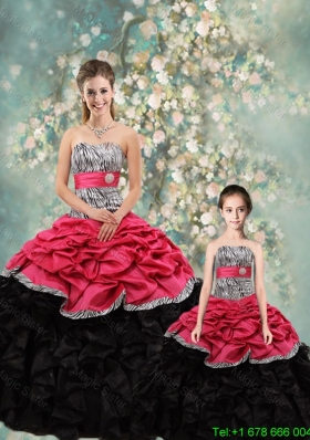 Perfect Strapless Zebra Matching Sister Dresses in Multi Color