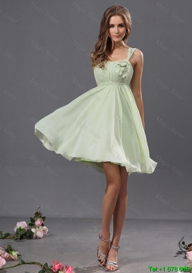 Fashionable Straps Short Prom Gowns with Appliques