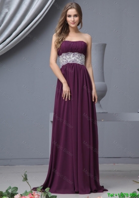 Beautiful Strapless Laced Prom Dresses with Brush Train